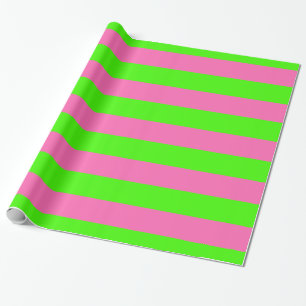 Papier Cadeau Lime Vert Hot Rose #2 XL Preppy Stripe 1X