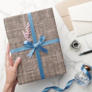 Papier Cadeau Lin brun moyen