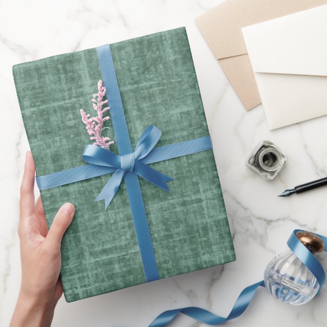 Papier Cadeau Lin brut vert chasseur (Cadeaux)