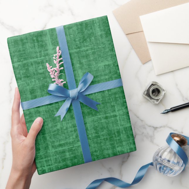 Papier Cadeau Lin de Noël vert (Cadeaux)