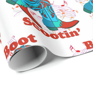 Papier Cadeau Line Dancing Western Cowboy Boots Boots Boot Scoot