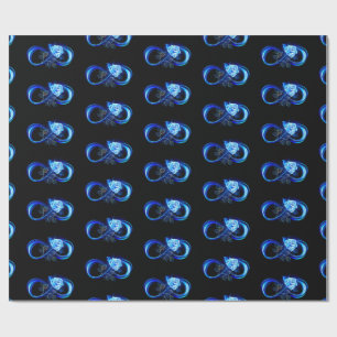 Papier Cadeau L'infini lumineux avec une rose bleue