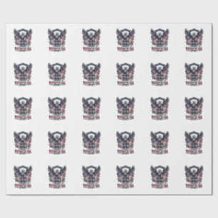 Papier Cadeau Lion Aigle Hybride Animal Gardien Patriotique Patr