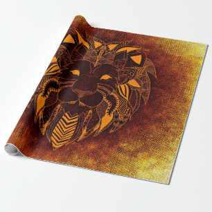 Papier Cadeau Lion animal sauvage abstrait