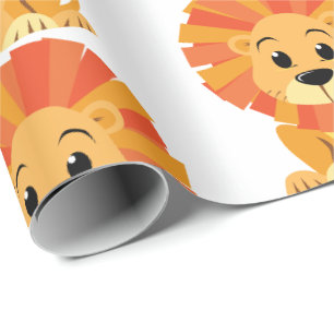Papier Cadeau - Lion de Dessin Animé Assis