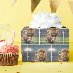 Papier Cadeau Lion Roulant Au Stade De Football
