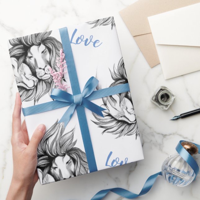 Papier Cadeau Lions amoureux (Cadeaux)