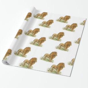 Papier cadeau Lions imprimé moyen