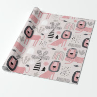 Lions noirs roses Boho Moderne bébé Enfants