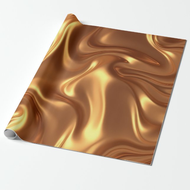 Papier Cadeau Liquid Gold Silk Luxury Texture Wrapping Paper (Déroulé)
