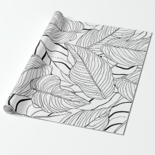 Papier Cadeau Liquide motif, longue encre d'art feuille