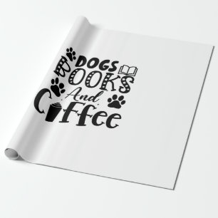 Papier Cadeau Lire Art Chiens Livres Et Café