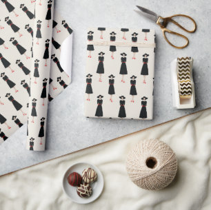 Papier Cadeau Little Black Dress Society motif de mode plat