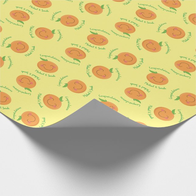 Papier Cadeau Little Cutie Tangerine Baby shower Genre Neutre (Coin)