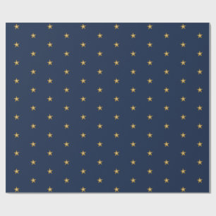 Papier Cadeau Little Gold Stars On Navy Blue