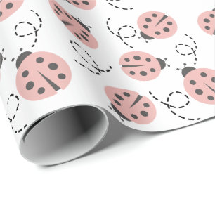 Papier Cadeau Little Log Ladybug Pink