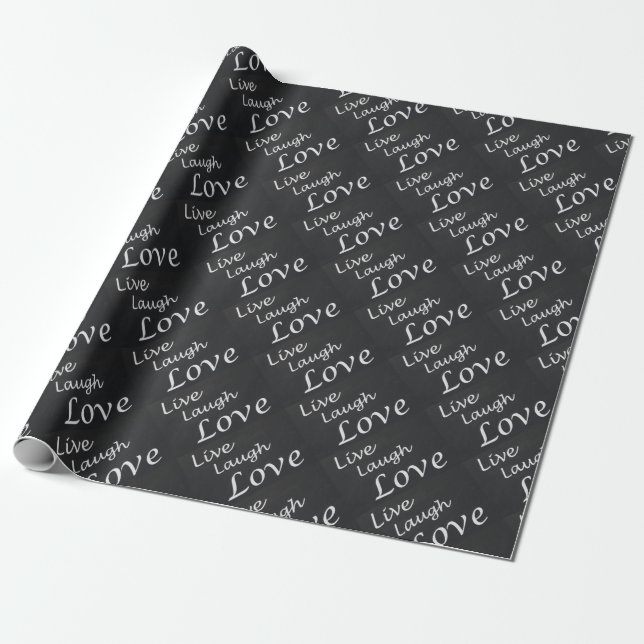 Papier Cadeau Live Laugh Love (Déroulé)