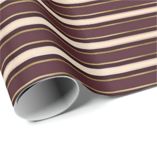 Papier Cadeau L'ivoire marron d'or de Bourgogne barre des lignes