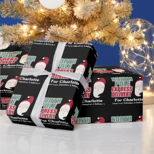 Papier Cadeau Livraison expresse au pôle Nord par Santa personna