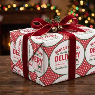 Papier Cadeau Livraison spéciale de Santa de l'usine de Santa à
