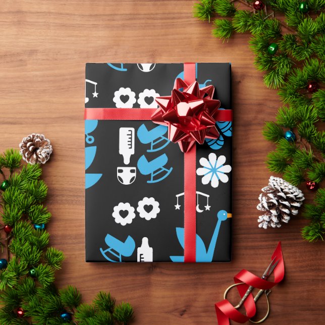 Papier Cadeau Livraison Twin Boy Stalk Blue (Cadeau de vacances)