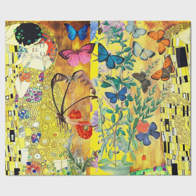 PAPIER CADEAU LIVRE DE CARREFOUR KLIMPT "THE KISS" (Couture)