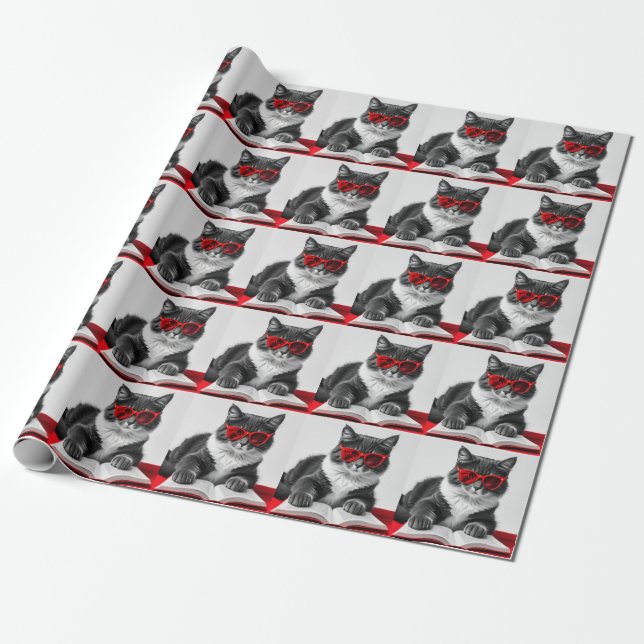 Papier Cadeau Livre de lecture Cat (Déroulé)