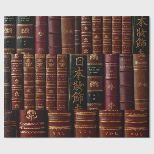 Papier Cadeau Livre en cuir foncé épines livre Amateurs (Plat)