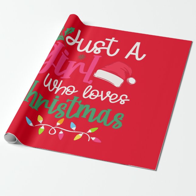 PAPIER CADEAU LIVRE "JUSTA FILLE QUI AIME NOËL" (Déroulé)
