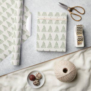 Papier Cadeau Livre vert moderne d'enveloppement de Noël