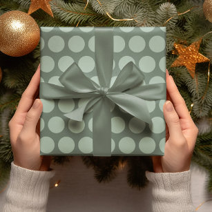 Papier Cadeau Livre vert Pois moderne d'enveloppement de Noël