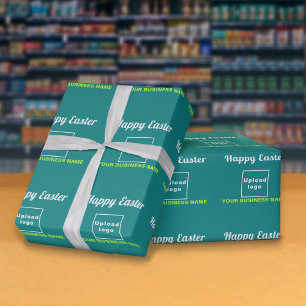 Papier Cadeau Livre vert turquoise de Pâques pour l'entreprise