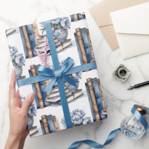 Papier Cadeau Livres et fleurs