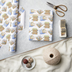 Papier Cadeau Livres floraux