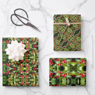 Papier cadeau Livres Holly Berries