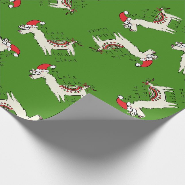 Papier Cadeau Llama Cute Drôle Noël Vacances (Coin)