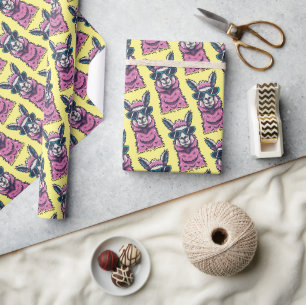 Papier Cadeau Llama vous dit Rock Pose ironique dans les lunet