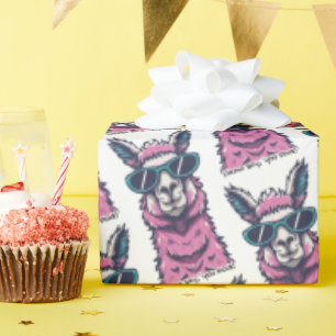 Papier Cadeau Llama vous dit Rock Pose ironique dans les lunet
