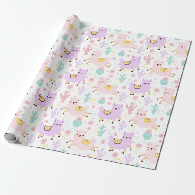 Papier Cadeau Llamas (Déroulé)