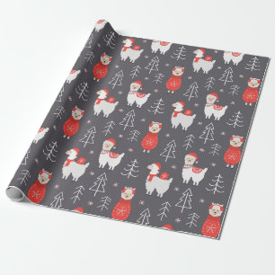 Papier Cadeau llamas de Noël