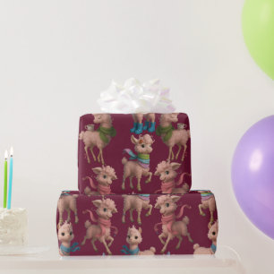Papier Cadeau Llamas roses élégants