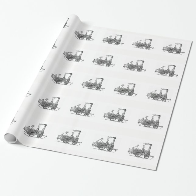 Papier Cadeau Locomotive à vapeur précoce (Déroulé)