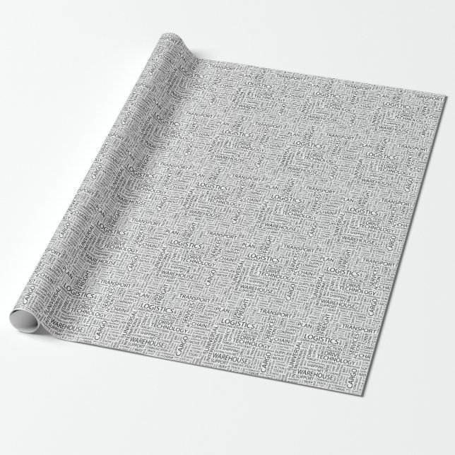 Papier Cadeau LOGISTIQUE motif avec mots (Déroulé)