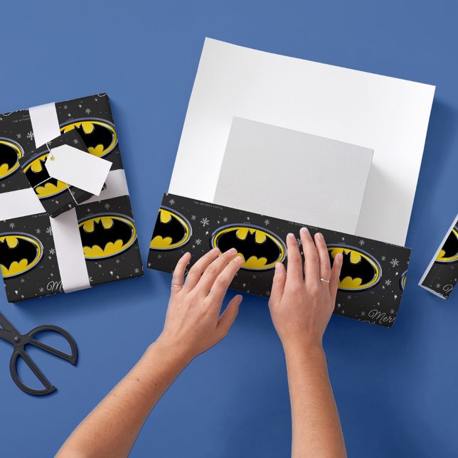 Papier Cadeau Logo Batman personnalisé Flocon de neige de Noël (Créateur téléchargé)