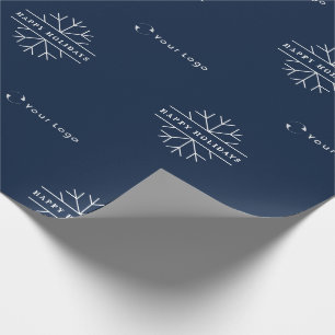 Papier Cadeau Logo d'affaires Blue Christmas Snowflake Lp