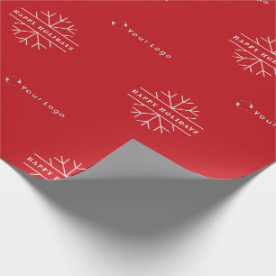 Papier Cadeau Logo d'affaires Red Christmas Snowflake Lp Wrapper