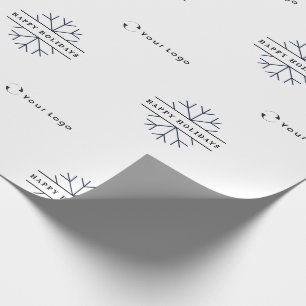 Papier Cadeau Logo d'affaires White Christmas Snowflake Lp