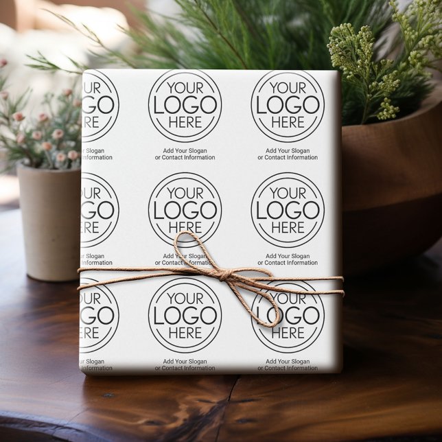 Papier Cadeau Logo de base pour les entreprises de bureautique a (Custom Wrapping Paper with Your Logo - Add Your Logo for a fun personalized gift paper!)