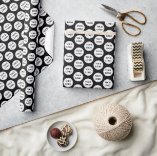 Papier Cadeau Logo de code QR noir Entreprise moderne et éléga
