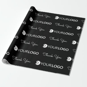 Papier Cadeau Logo de l'entreprise personnalisée Merci noir